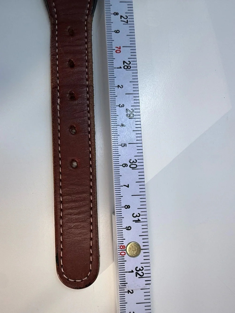 Texas A&M Brown Leather Belt with Maroon A&M Logo detail and Silver Buckle Sz 26